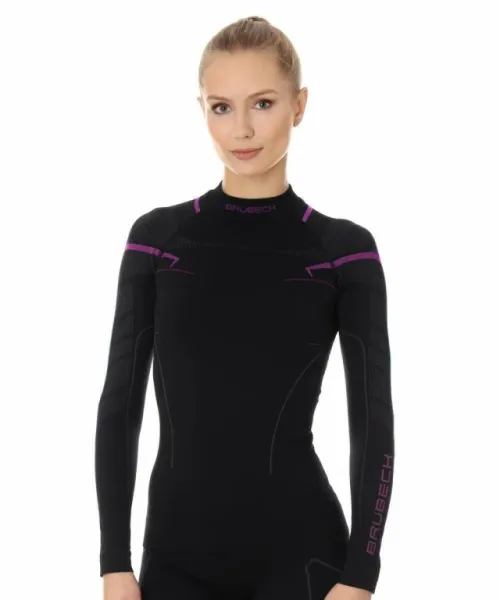 Футболка Brubeck Thermo Nilit Heat черный/розовый женская в Брянске