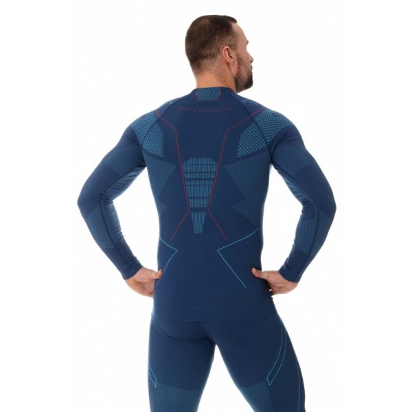 Футболка Brubeck Thermo Nilit Heat черный/голубой мужская в Брянске